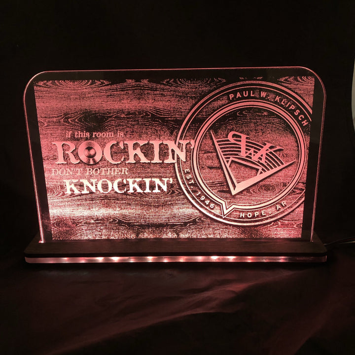 Custom LED Edge Lighted Acrylic Laser Engraved and Cut Sign 6"x6" or 8"x10" With Remote - CCHobby