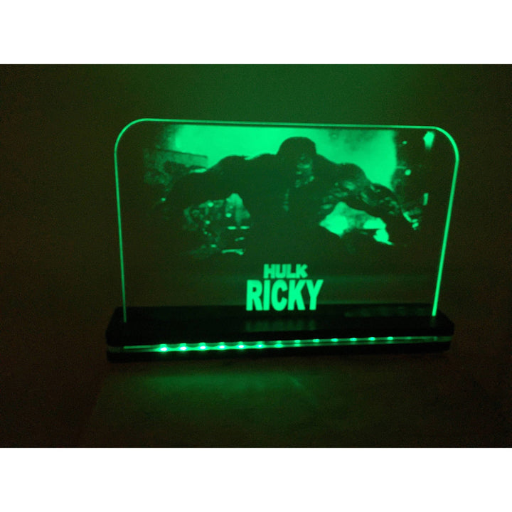 Custom LED Edge Lighted Acrylic Laser Engraved and Cut Sign 6"x6" or 8"x10" With Remote - CCHobby