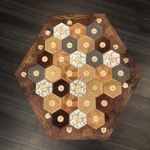 Custom Stained Custom Engraved 5-6 Player Settlers of Catan Board Set with Box - CCHobby