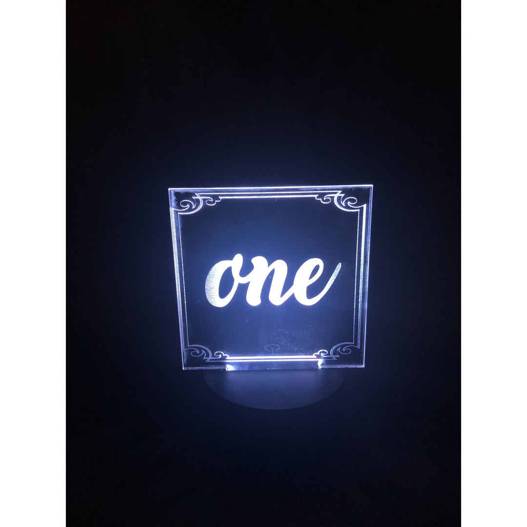 Lighted Table Number Sign Acrylic - CCHobby