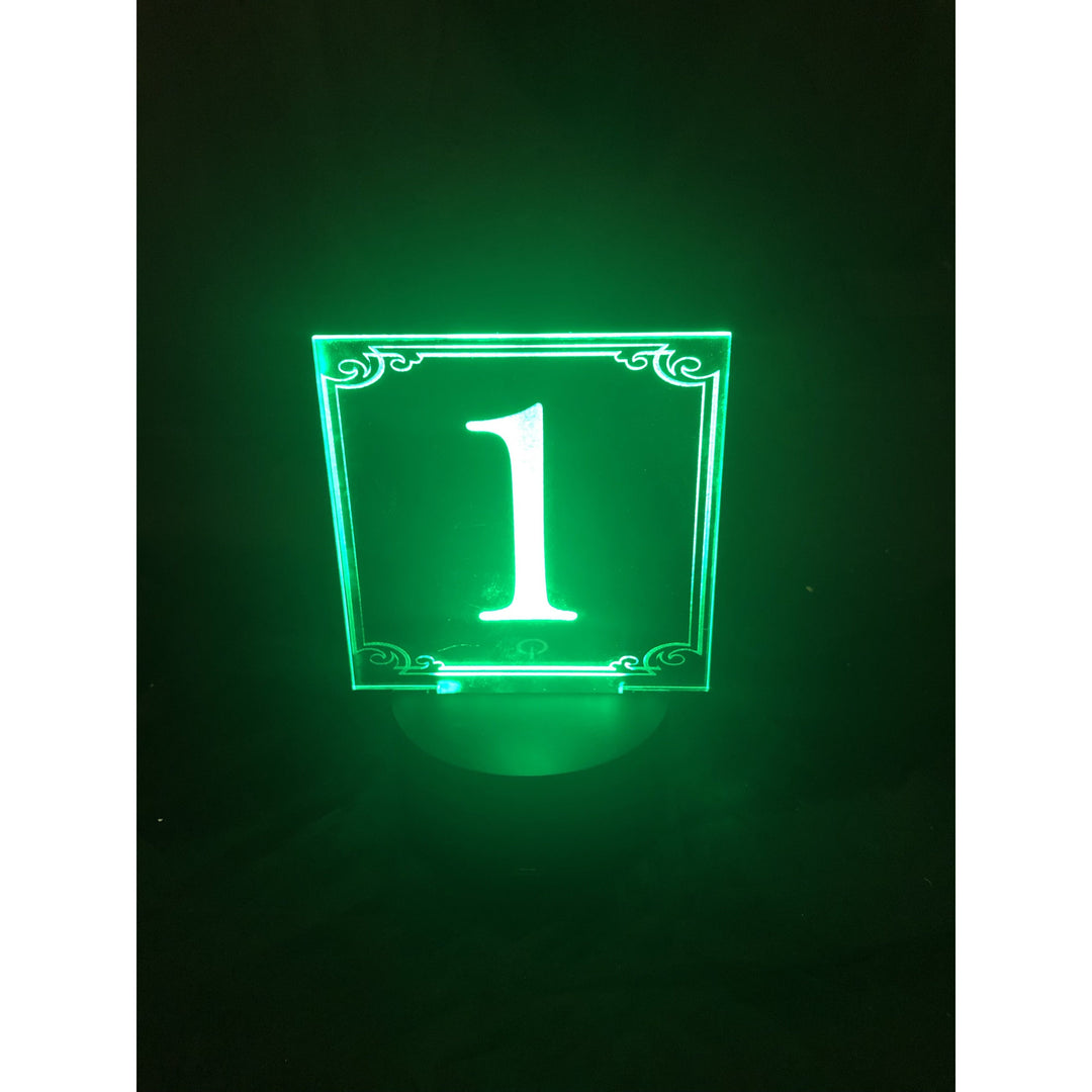 Lighted Table Number Sign Acrylic - CCHobby