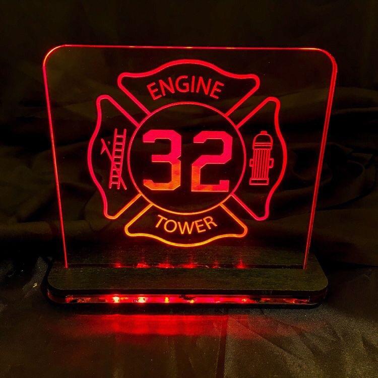 Military and EMS Edge Lit Acrylic LED Sign - CCHobby